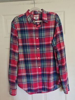 Mens Old Navy Plaid Slim Fit Large